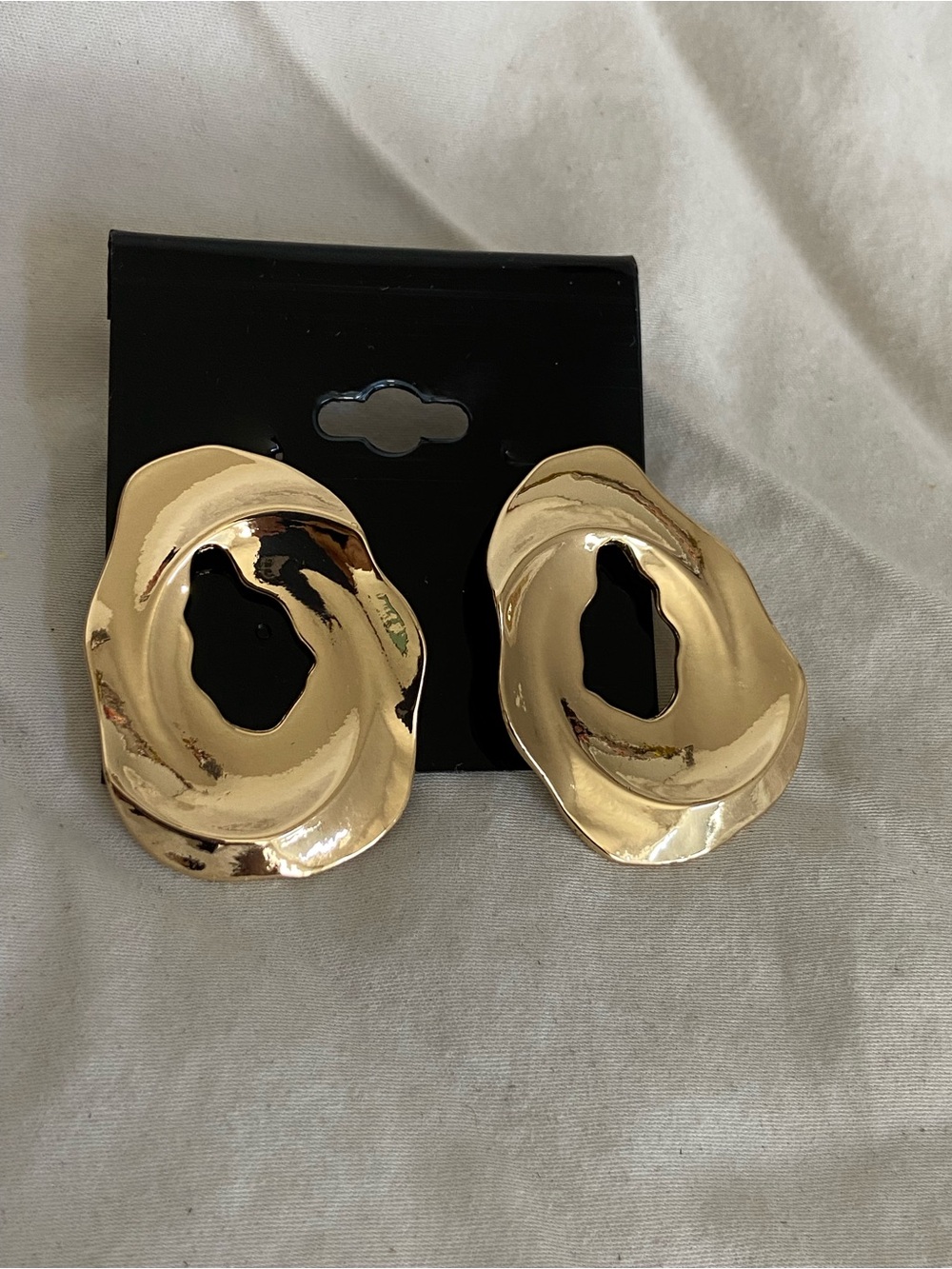 ASOS Gold Tone Sculptural Oval Earrings